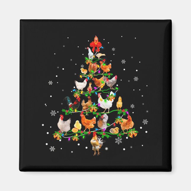 Chicken Christmas Tree Ornament Decor Xmas  Magnet (Framsidan)