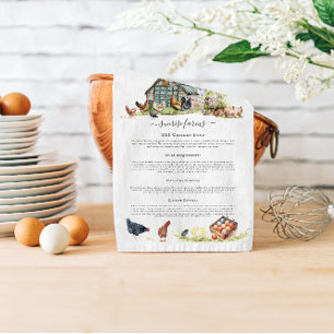 Chicken Coop   Rustic Farm Monogram Kökshandduk