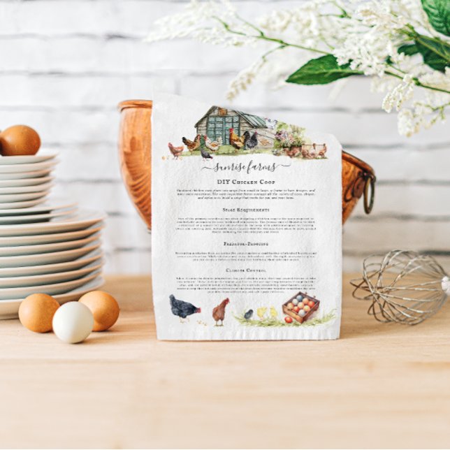 Chicken Coop | Rustic Farm Monogram Kökshandduk (Skapare uppladdad)