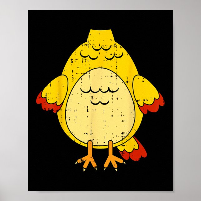 Chicken Costume Cute Easy Animal Halloween Gift Poster (Framsidan)