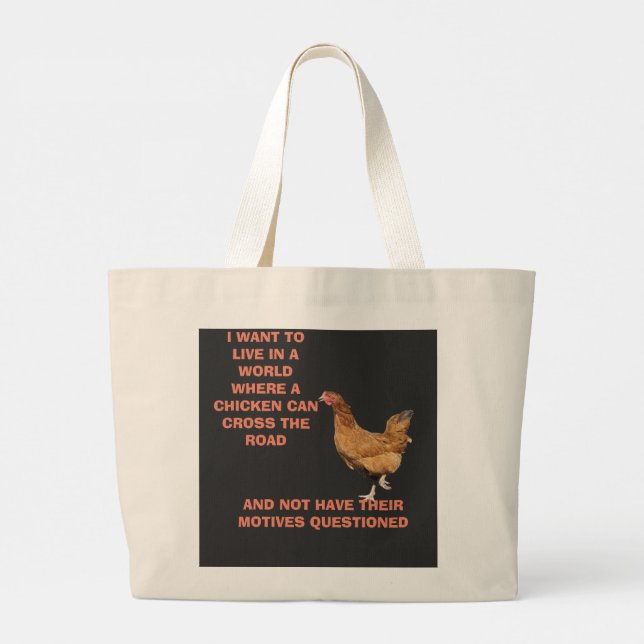 CHICKEN CROSSING JUMBO TYGKASSE (Baksida)