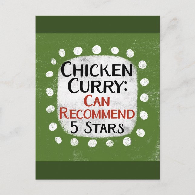 Chicken Curry Review 5 Stars vykort (Framsida)
