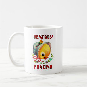 Chicken Cute Retro - ödelägga fascism Kaffemugg
