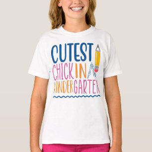 Chicken Cutest i Kinder garten Back to school T Shirt