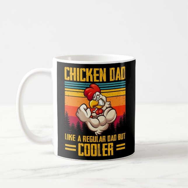 Chicken Dad Like A Regular Dad Farmer Farming Kaffemugg (Vänster)