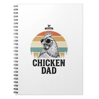 Chicken Dad Vintage Sunset Funny Chicken Lover Shi Anteckningsbok