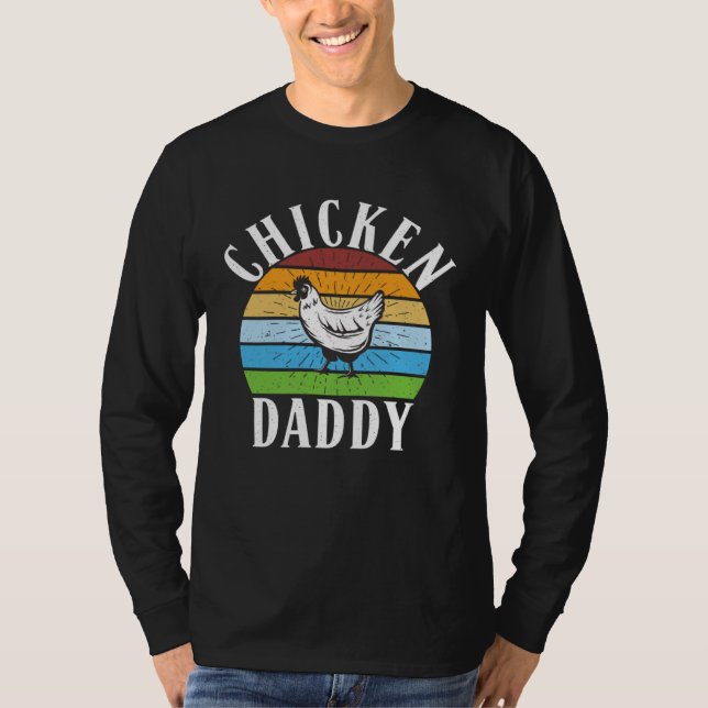 Chicken Daddy Retro vintage Style Chicken T Shirt (Framsida)