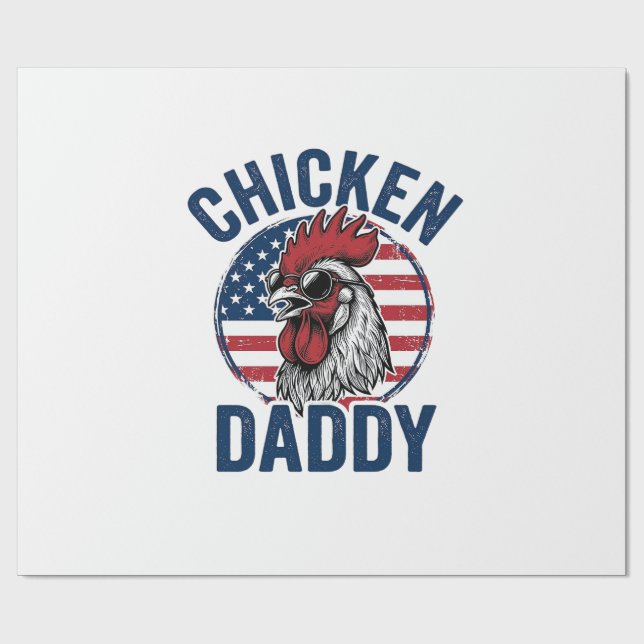 Chicken Daddy Rooster Vintage Patriotic Shirt Desi Presentpapper (Platt)