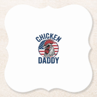 Chicken Daddy Rooster Vintage Patriotic Shirt Desi Underlägg Papper