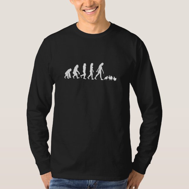 Chicken Dam Chickens Evolution Woman Chicken Farm T Shirt (Framsida)