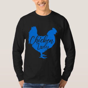 Chicken Dam för Women Blue T Shirt