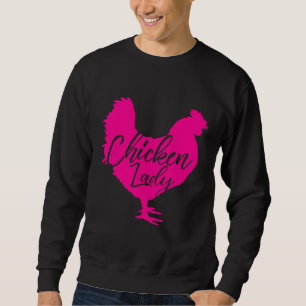 Chicken Dam for Women Rosa Lång Ärmad Tröja