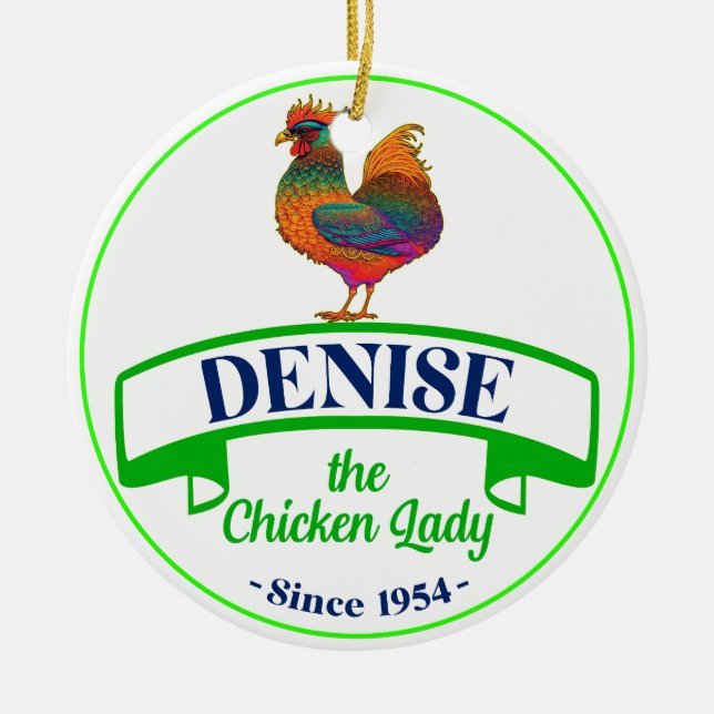 Chicken Dam Julgransprydnad Keramik (Framsidan)