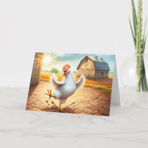 Chicken Dancing in Barnyard Birthday Kort