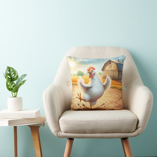 Chicken Dancing in Barnyard Kudde (Stol)