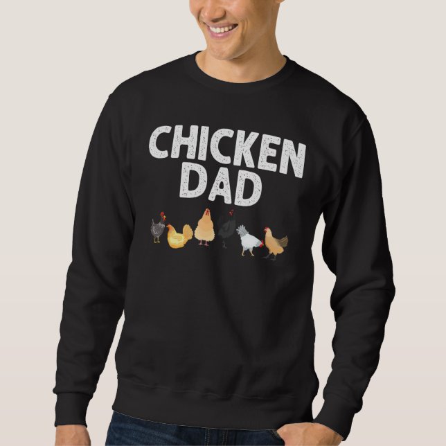 Chicken Designs For Dad Men Farming Poultry Animal Lång Ärmad Tröja (Framsida)
