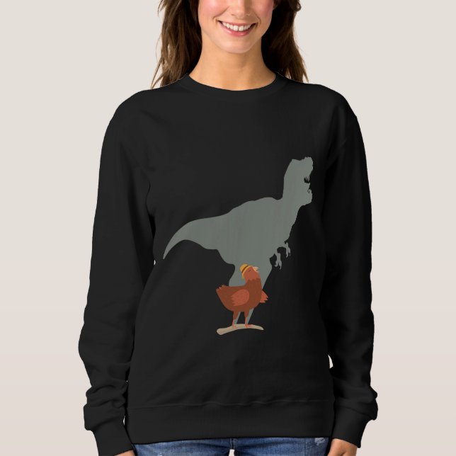 Chicken Dinosaur Shadow Hen Farm T Shirt (Framsida)