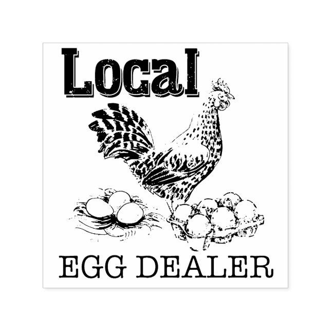 Chicken Egg Dealer Rubber Frimärke Självfärgande Stämpel (Design)