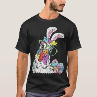 Chicken Egg Hunting Påskhare Öron Farmer Sprin T Shirt
