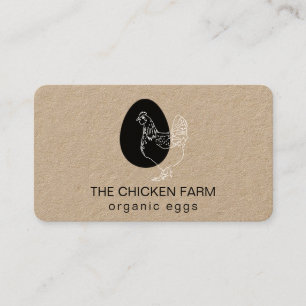 Chicken Egg Logotyp Hen för Land Farm Business Ca Visitkort