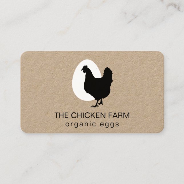 Chicken Egg Logotyp Hen för Land Farm Business Car Visitkort (Framsida)