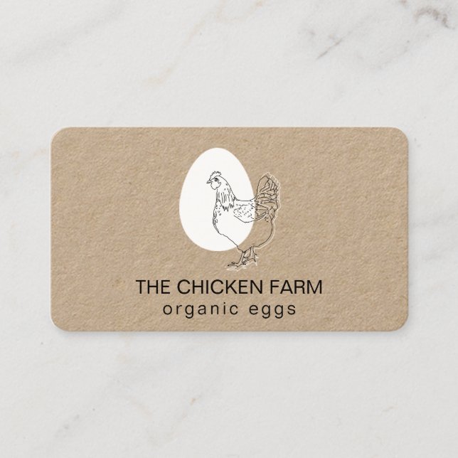 Chicken Egg Logotyp Hen för Land Farm Business Car Visitkort (Framsida)