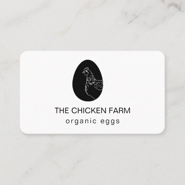 Chicken Egg Logotyp Hen för Land Farm Visitkort (Framsida)