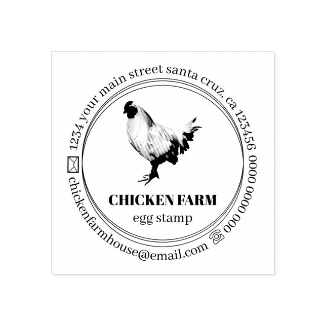 Chicken Egg Rustic Farmhouse Stämpel (Tryck)