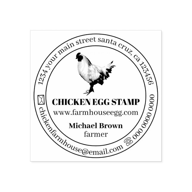 Chicken Egg Simple Farmhouse Stämpel (Tryck)