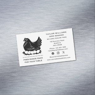 Chicken Eggs Farm Farmer Farmhouse Social Media Magnetiska Visitkort