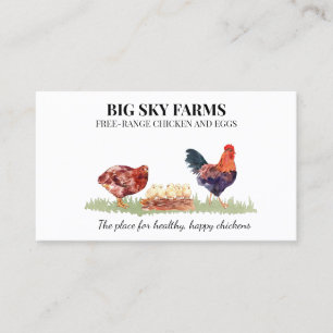 Chicken Eggs Farm Watercolor Visitkort
