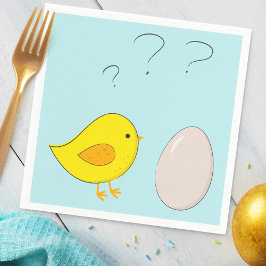 Chicken eller Egg Cute Påsk tecknad Funny Pappersservett