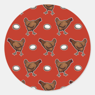 Chicken eller Egg? Runt Klistermärke