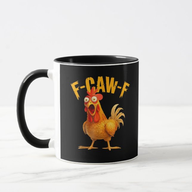Chicken F-Caw-F Classic Cool Unique Mugg (Vänster)
