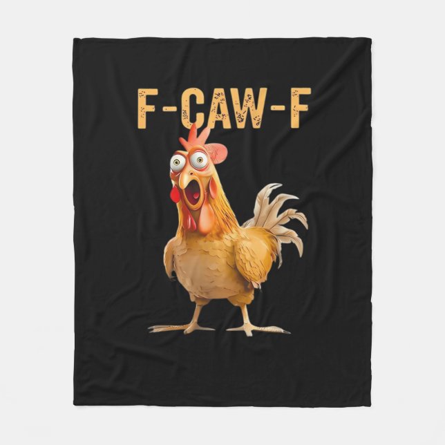 Chicken F-Caw-F Funny Trendy Fleecefilt (Framsidan)
