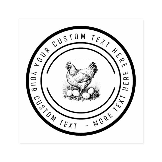 Chicken farm fresh eggs carton farmers market stämpel (Tryck)