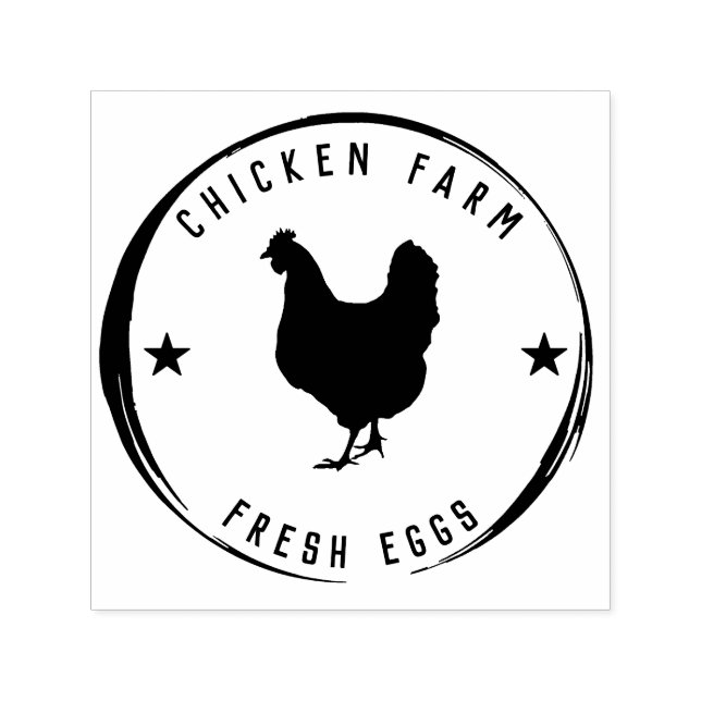 Chicken Farm Fresh Eggs Land Hen Self-inking St. Självfärgande Stämpel (Design)