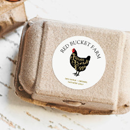 Chicken Farm Fresh Eggs Retro Runt Klistermärke