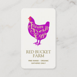Chicken Farm Fresh Eggs Retro Visitkort