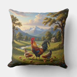Chicken Farm House Throw Pillow Kudde