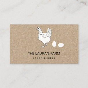 Chicken Farm Land Hen Organic Eggs Visitkort