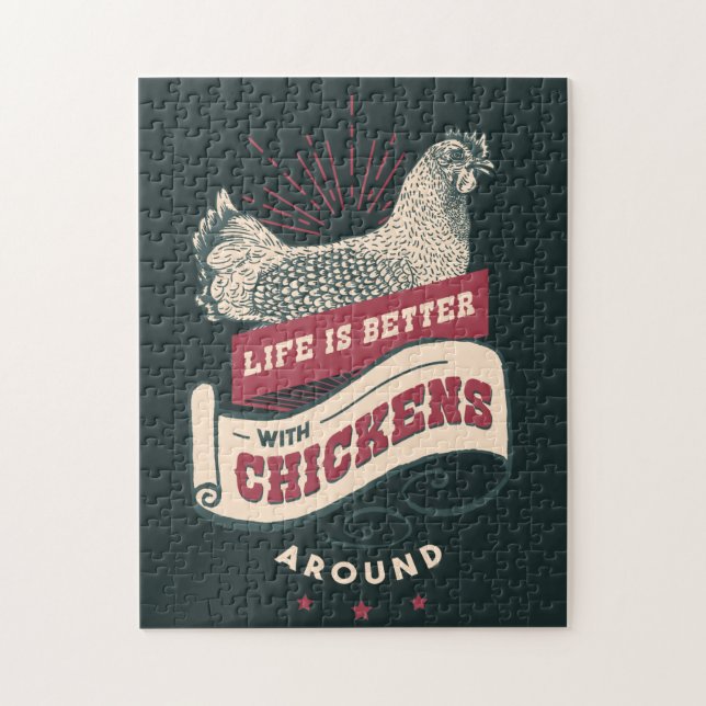 Chicken Farm Life Vintage Pussel (Vertikal)