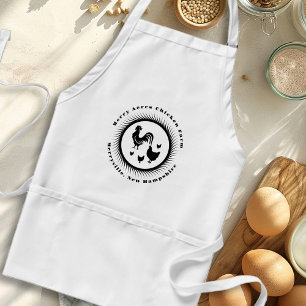 Chicken Farm White Bib Apron med fickor Förkläde