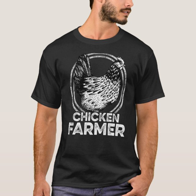 Chicken Farmer Agriculture Agriculteur Farmer Farm T Shirt (Framsida)