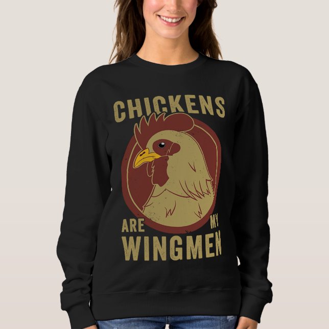 Chicken Farmer Chickens are my Wingmen T Shirt (Framsida)