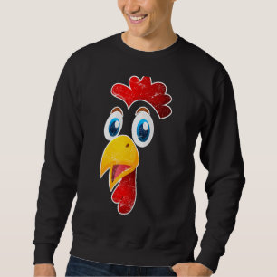 Chicken Farmer Chickens Owner Chicken Ansikte Lång Ärmad Tröja