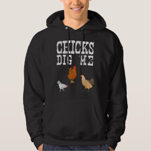 Chicken Farmer Funny Chicks Gräver mig att odla T Hoodie