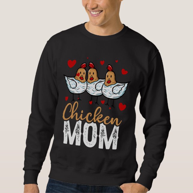 Chicken Farmer Woman Rooster   Lång Ärmad Tröja (Framsida)