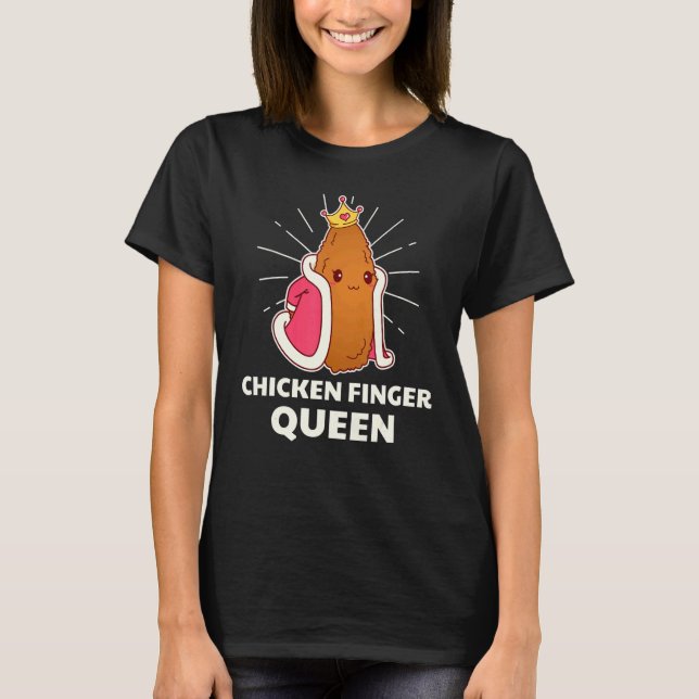 Chicken Finger Queen Fast Food T Shirt (Framsida)