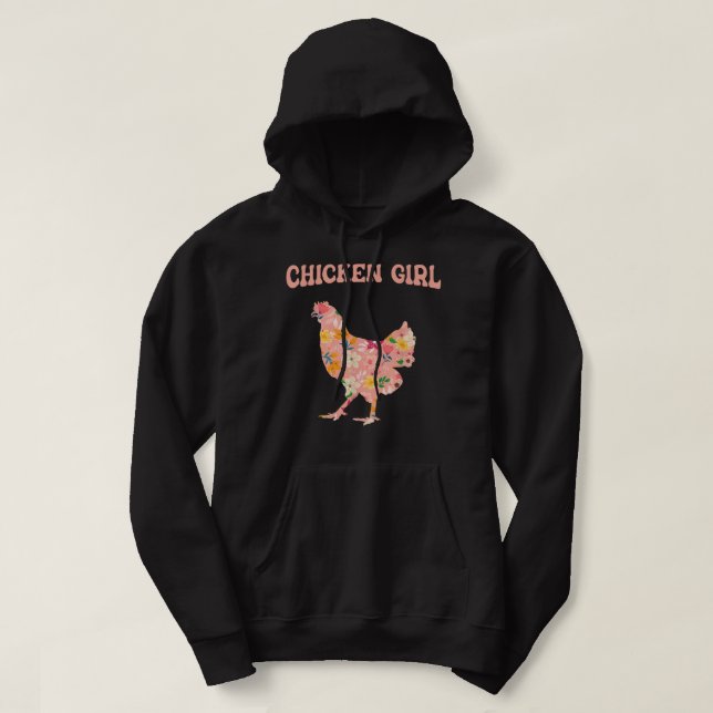 Chicken Flock Egg Hen Farmer Grower Backyard Hoodie (Design framsida)